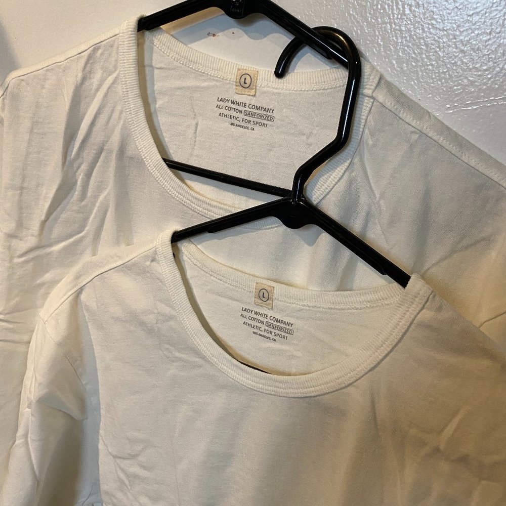Lady White Company White T-Shirt 2-Pack - Size L
